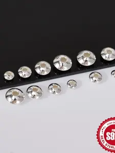 30pcs/silver Ufo Spacer Beads, Ufo Bubble Beads, S925 Sterling Silver Jewelry Making Supplies, DIY Bracelet Necklace Accessories, All Season Use, Crafts