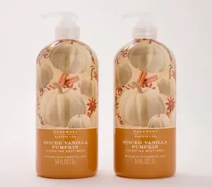 HomeWorx by Slatkin + Co. S/2 34oz Body Wash - Spiced Vanilla Pumpkin