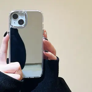 Mirror Phone Case for Girls Women,Anti-Drop Shockproof Protective Case for For iPhone 17 16 15 14 13 12 11 16 Pro Max Plus Decorative Smartphone Protector Cover
