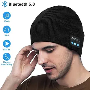 bluetooth beanie no light Winter For both men and women Warm Beanie Knit Hat Music Wireless Bluetooth Headset Sports Cap to music hat, winter knitted wool hat,with speaker microphone,Convenient for calls,Holiday gift Electronic Audio Valentine’s Day