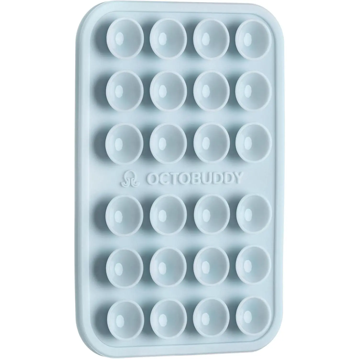 OCTOBUDDY Classic - Silicone Suction Phone Case Adhesive Mount - Hands-Free, Strong Grip Holder for Selfies & Videos - iPhone & Android Compatible - 2.25″ x 3.25″, Baby Blue