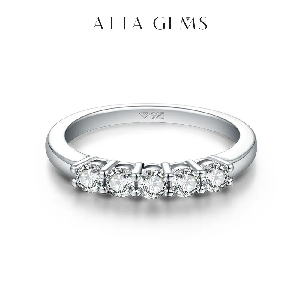 ATTAGEM Women's Lab-Created Moissanite Eternity Band - Sparkling Rings, Elegant Choice for Engagements, Daily Wear & Birthday Gifting Jewelry (R264) - Ideal for Engagement Ring Shopping, Moissanite Ring tiktokshopbacktoschool