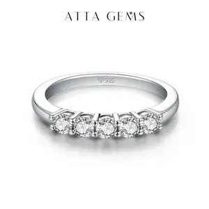 Fashion Design Laboratory Synthesized Synthetic Moissanite Ring Band for Women Daily Birthday Elegant Ring Eternity Lovely Wedding Band Jewelry Engagement Gift R264