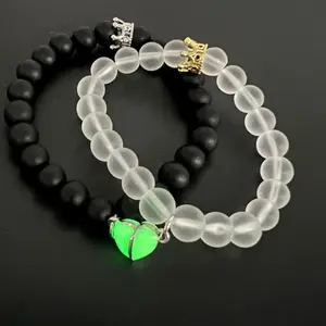 Light Up Magnet Lover Bracelets,2Pcs，Free Size