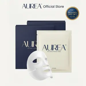 [AUREA Official] Collagen Hydrogel Mask (5-Pack) + Special Gift – Luxury Face Mask for Deep Hydration, Firming & Anti-Aging, Radiant Skin Treatment, Hyaluronic Acid, Soothing, Moisturizing Bio-Collagen Moisturizing Mask