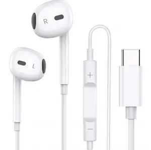 Wired Earphones, Music Earbuds, Portable Wired Earplugs with Microphone and Volume Contro, UniversalIn-ear Headphones for Type C Devices and Android