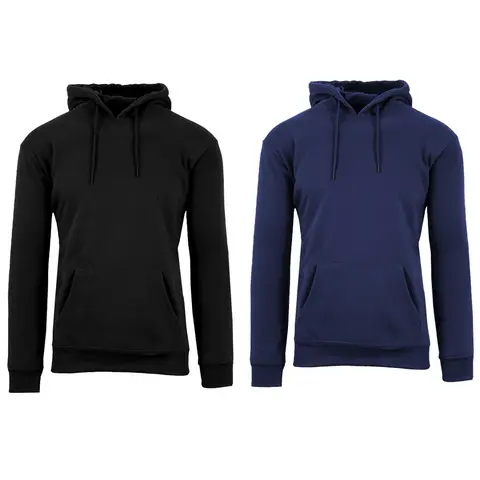 2-Pack Men's Heavyweight Fleece-Lined Pullover Hoodie Sweater (Sizes, S-3XL)