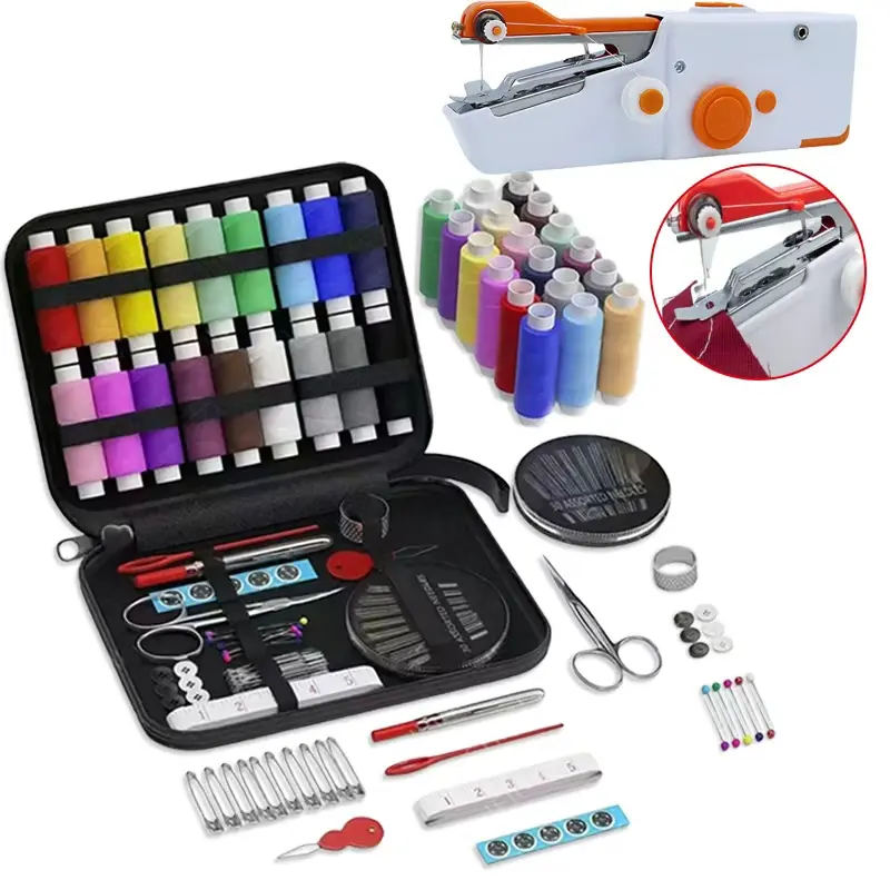 Portable Electric Sewing Machine with Storage Bag,1 Set Handheld Sewing Machine with Accessories,DIY Sewing Tool for Home Use,Birthday Gift Ideas,Home Decor,Gifts for Girlfriend (Batteries Not Included),Sewing Supplies Crafts