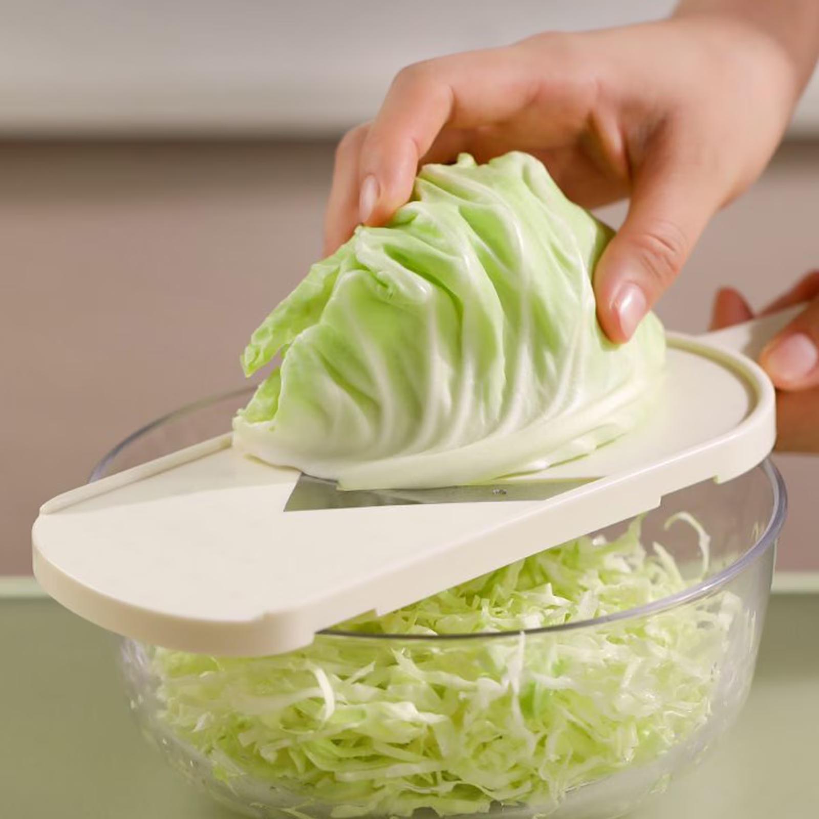 Beige Japanese Style  Cabbage Slicer, 1 Count Multifunctional Vegetable Salad Slicer for Cabbage, Salad & Fruit Vegetable Slicer, Vegetable Dicer, Grater & Cutter, Plastic Kitchen Utensils & Gadgets, Vegetable Cutter, Cabbage Cutting Shredder