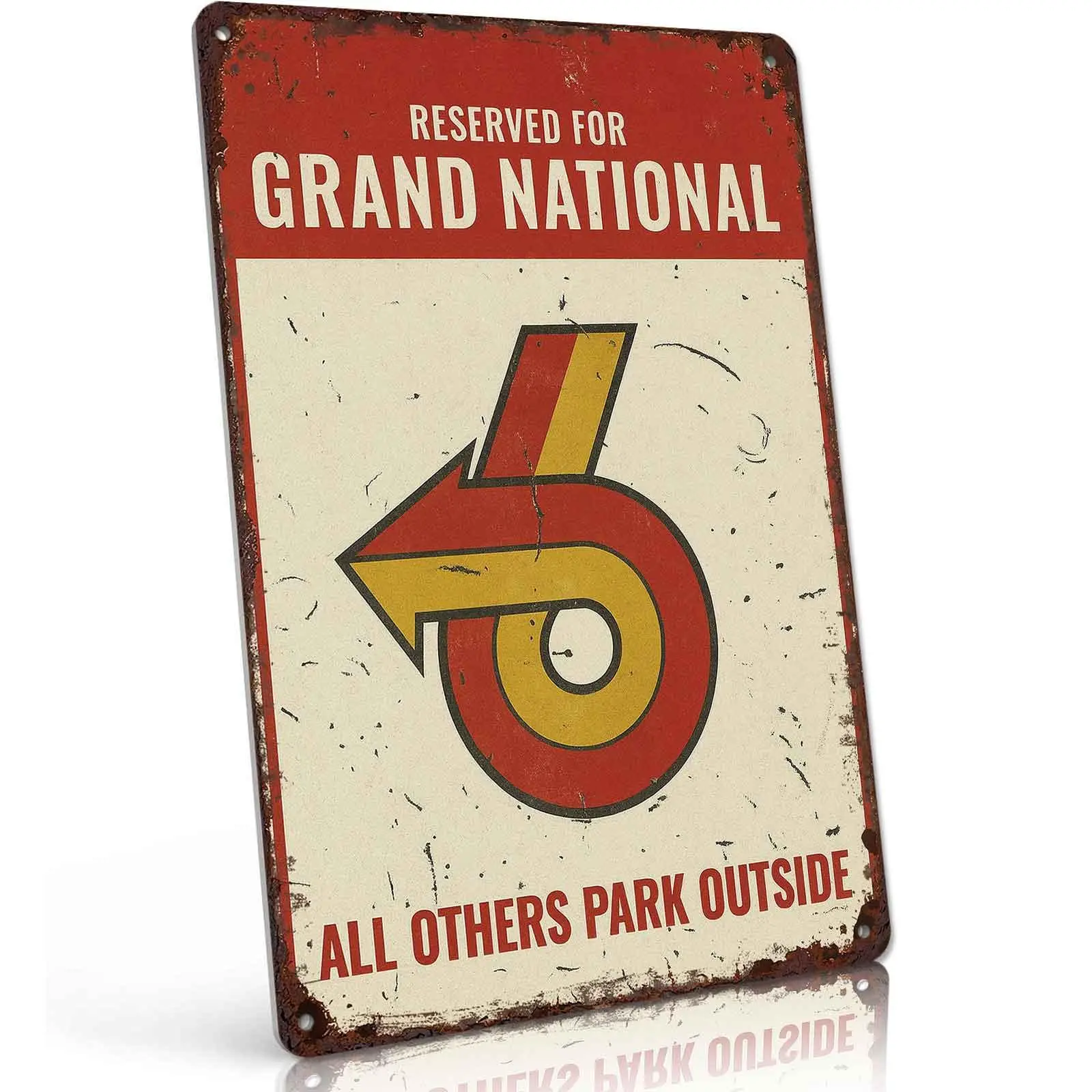Reserved for Grand National Metal Tin Sign 8x12 Inch Vintage Retro Wall Decor for Garage Bar Man Cave Funny Parking Notice Plaque Gift for Car Enthusiasts
