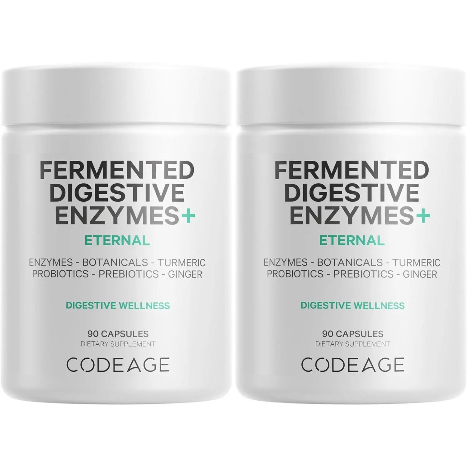 Fermented Digestive Enzymes Supplement 3-Month Supply - 14 Digestive Enzymes, Probiotics, Prebiotics, Fermented Botanicals, Plant-Based Multi Pancreatic Enzymes - 1 Capsule a Day - 90 Capsules
