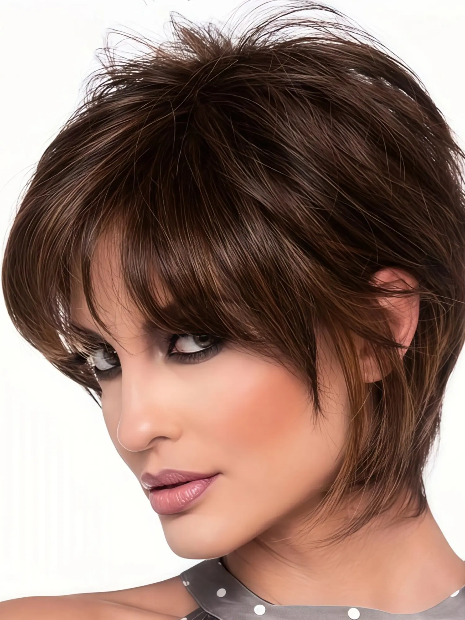 Short Hair Bangs Wig for Women, Heat Resistant Natural Shine Synthetic, 70s Style, Party Wig, Perfect for Carnivals, St Patrick's Day, Parties, Synthetic Wigs With Bangs