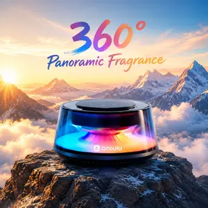 360° Double Mist Scenic Aroma Diffuser | Auto Start-Stop Leakproof Solid Scent Pod Diffuser, Adjustable Mist, Quiet Ambient Light Car & Home Fragrance Humidifier