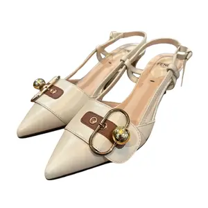 Fendi Buckle Slingback Pumps Size 6 EU 36