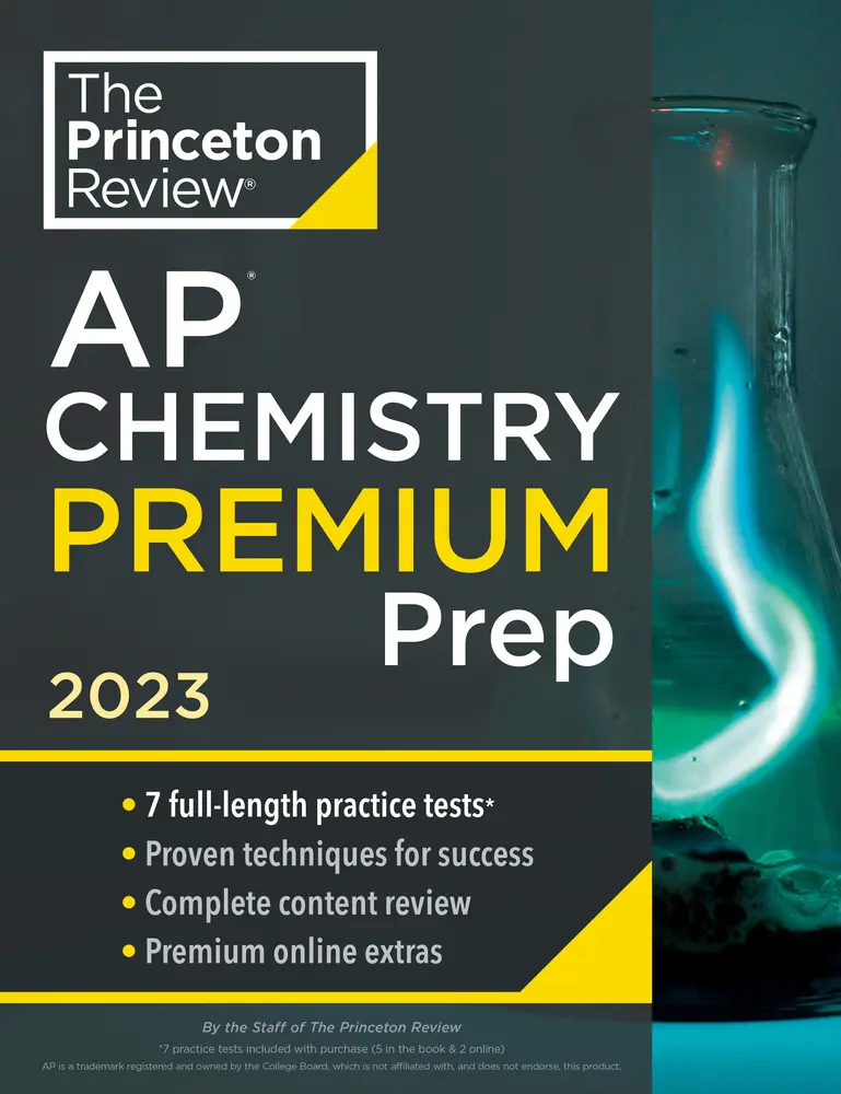 USED Book - Princeton Review AP Chemistry Premium Prep, 2023: 7 Practice Tests + Complete Content Review + Strategies & Techniques by The Princeton Review (Paperback) - english
