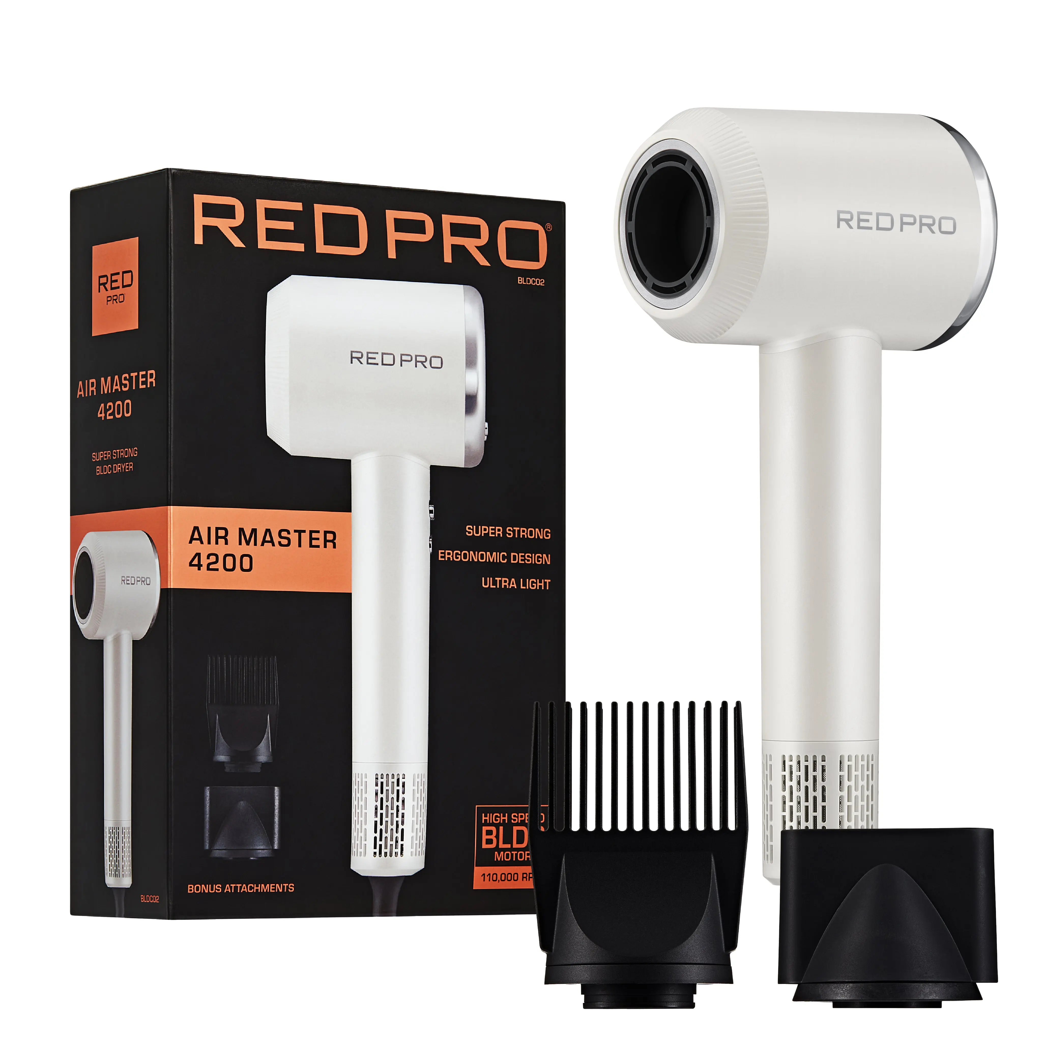 Red PRO Ultra-Lightweight Air Master 4200 High-Speed Hair Dryer 110,000 RPM BLDC Motor