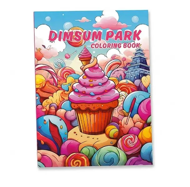 Cozy Kawaii Dim Sum Park Coloring pads Collection | A4 Volume 30 Unique Pages Cute Sweet Treats & Candies, Simple Bold Lines Art for Adults & Kids Relaxation