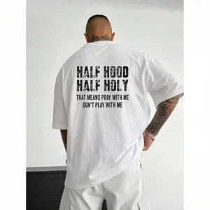 Half Hood Half Holy Pray With Me Don't Play With Me T-Shirt Casual Street Style Perfect Gift Made In USA For Women For Men [SaffronSequin 180G/230G 100% cotton short-sleeve/hoodie, soft and comfortable]
