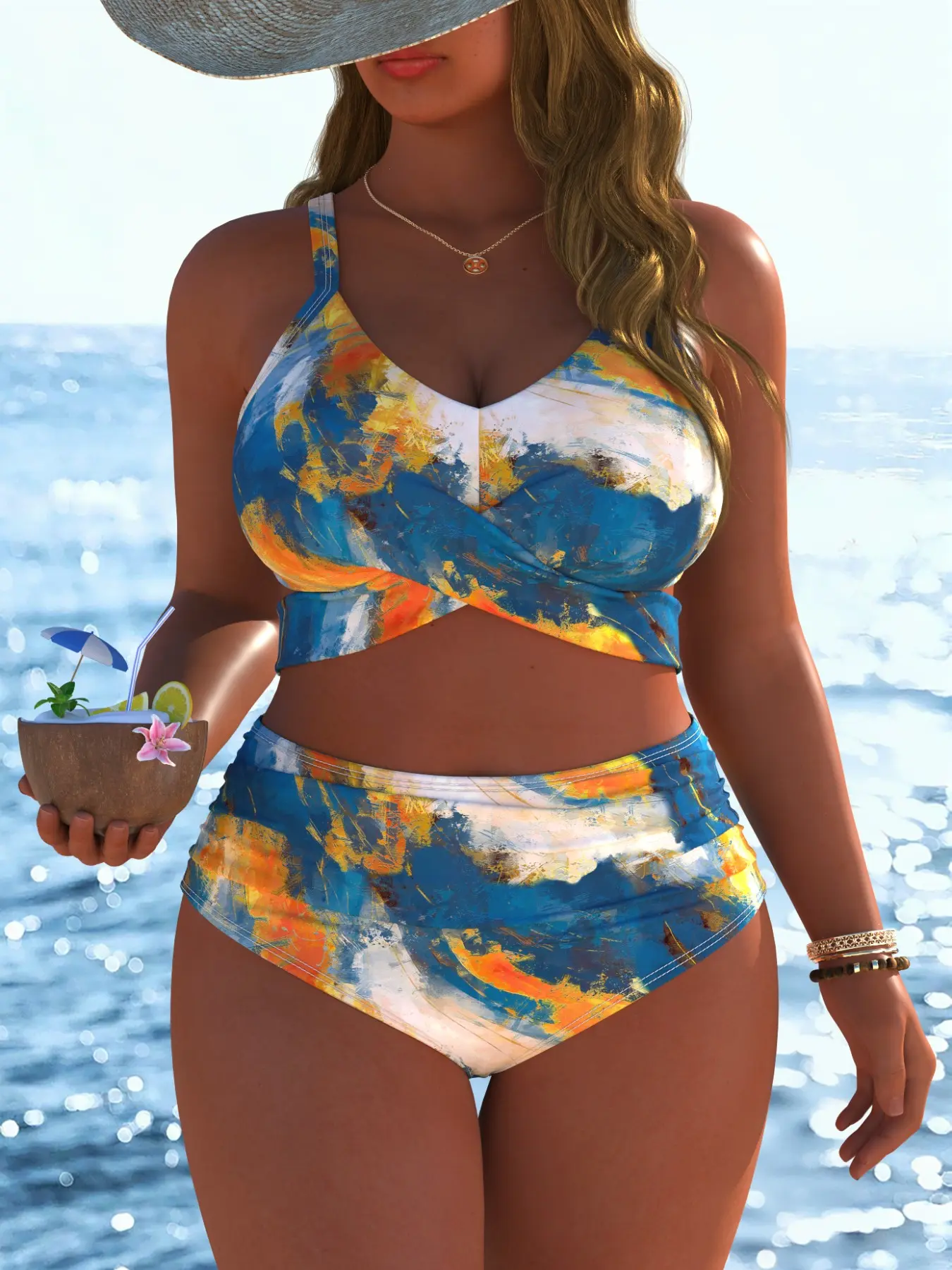 New Arrival Women's Plus swimwear Bathing Suit summer beach festival vacation travel two piece set, Swimsuit Style Bikini, Bikini Swimsuits, Bikini swim top, bikinis set Best Selling