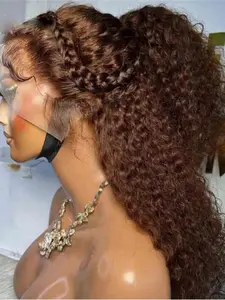26-Inch Soft Curly Wig, 180 Density Synthetic Lace Front, Heat Resistant, Pre-Styled Baby Hair, Ideal for Daily Use, Women's Hairstyle, Deep Curly Wig