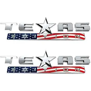 1PC/2PC/3PC Texas Edition Emblem Decal Sticker Universal Fit Compatible with GMC Sierra Chevy Silverado Suburban Tahoe Ford F150 Dodge Ram Nissan Titan Truck Car