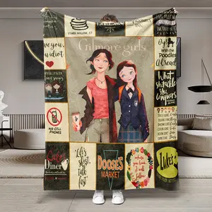 Gilmore Girls Classic Scene Patchwork Flannel Blanket, Large Soft Lightweight Warm Throw for Bed Sofa Office Camping Travel Christmas Gift