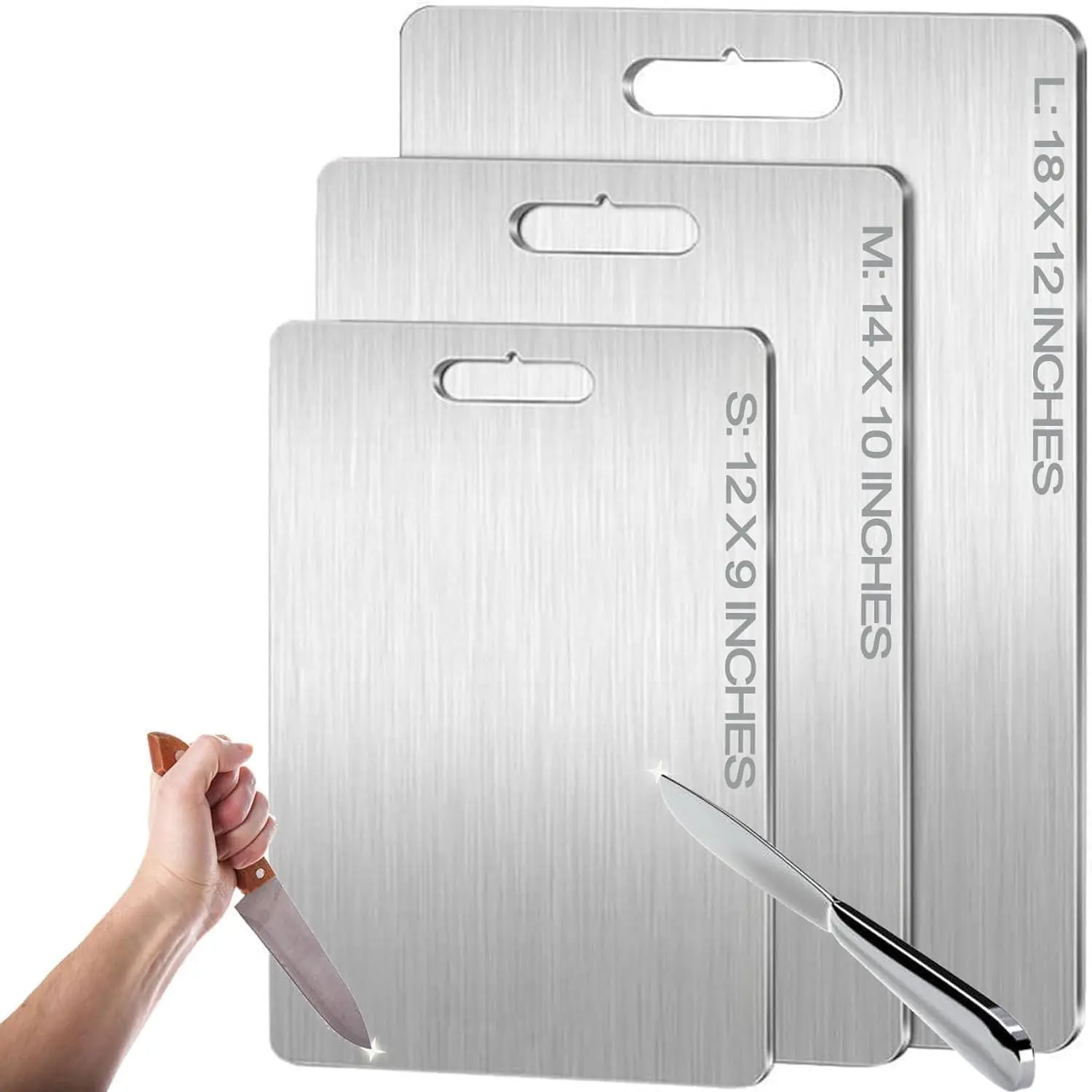 Titanium  Board -  Pure Titanium  Boards for Kitchen -  Edge Hygiene & Durability, 1 Pack Double Sided -grade Titanium  Mat, Easy to Clean (12"L x 9"W)