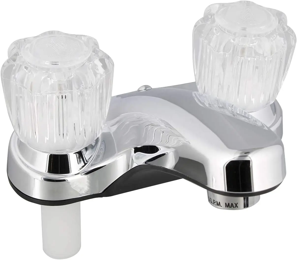 Empire Faucets U-YJW77-E 4" Center Chrome Lavatory Faucet with Crystal Knobs for Mobile Homes & RVs