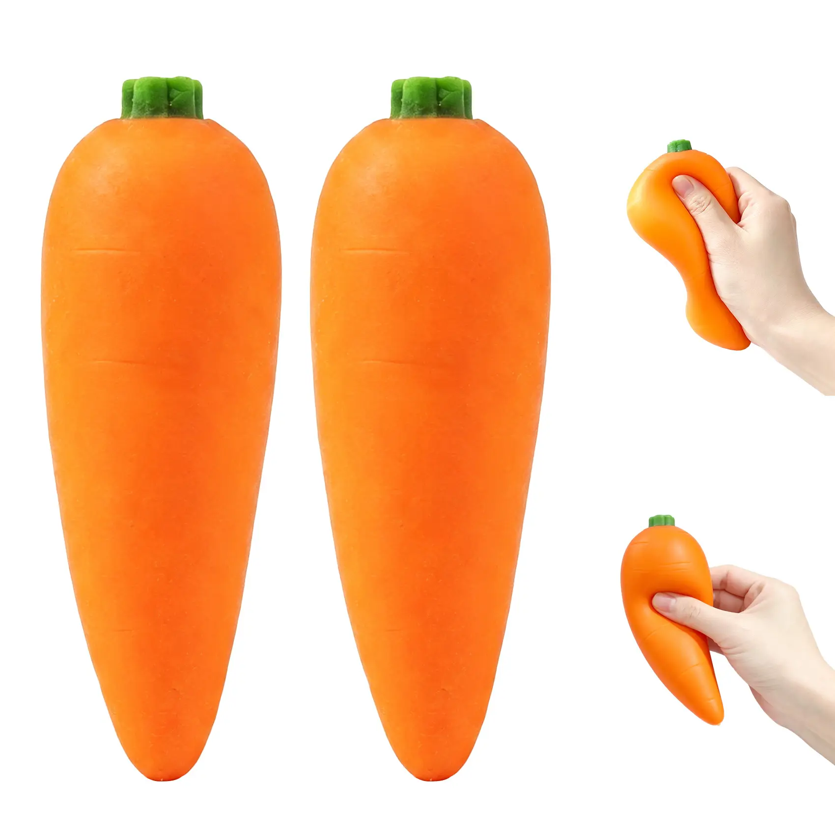 Carrot Squishy - Giant Squeeze Fidget for Adults, Novelty Office Desk Accessories,Jumbo Squishy, Funny Gag Gifts for Coworkers, Hand Stretching Squeeze Carrot