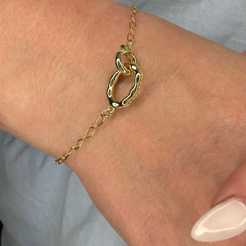 Tina Everyday Gold-Filled Bubble Chain Bracelet, 7 in, with Interlocking Clasp