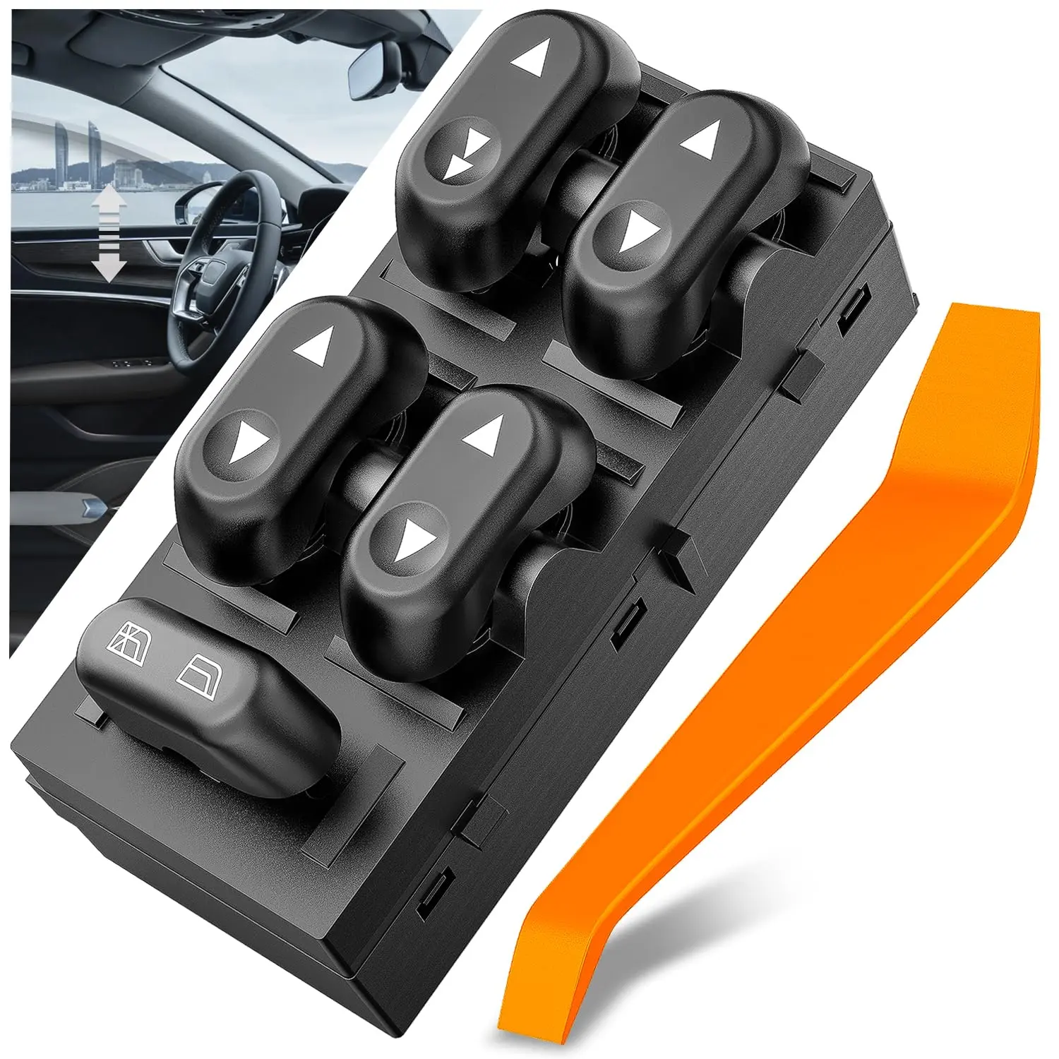 Nilight Power Master Window Switch - 8 Pins+4 Pins, with User Manual, Compatible with 2004-2008 Ford F-150/Crown Victoria/2004-2008 Lincoln Mark LT, 2003-2006 Expedition, Mercury Grand Marquis, Power Windows Replacement Part