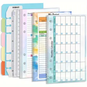 Comprehensive 82-Sheet Organizer Pack: 6-Hole Planner Refills, Monthly/Weekly Budget, Binder Pocket & Sticker Rulers, Tear Off Calendar, Planner Notebook