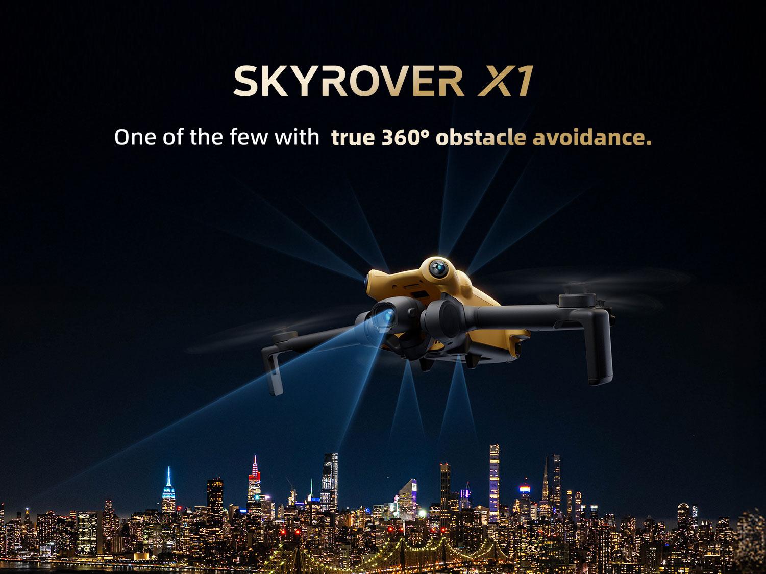SKYROVER X1 Fly More Bundle, with Free Lexar 256g Professional Microsd card and extra propellers. Drone with Camera 4K for Adults, 8K Photo, 50000ft Transmission,Under 249g