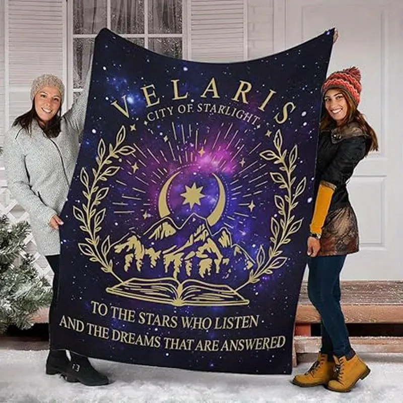 Velaris City of Starlight Soft Warm Flannel Blanket - Portable Throw, Night Court Aesthetic for Book Lovers, Portable Throw Blanket, Soft Warm Blanket