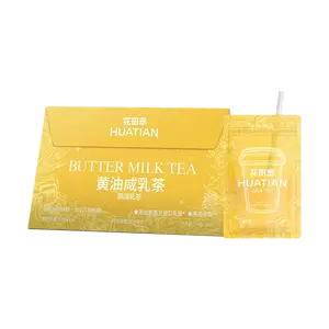 HUATIAN Instant Salted Butter Milk Tea 7 Bags 4.94oz Low Calorie Sugar-Free Creamy Flavor