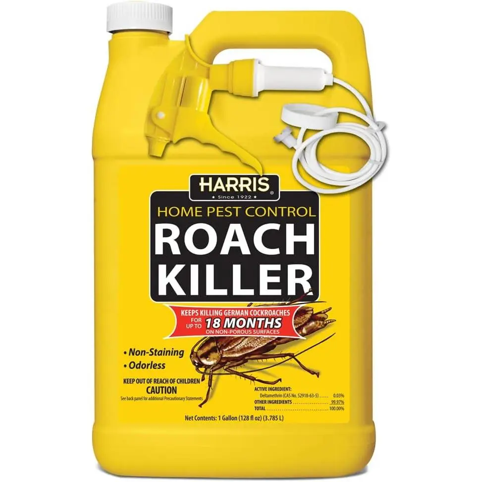 HARRIS 1-Gallon Roach Killer Spray, Odorless & Non-Staining 12-Month Residual Bug Destroyer