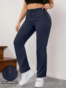 Women’s sports casual pants, lightweight and comfortable, suitable for everyday wear, fitness, and running, with zippered pockets#SummerVibes