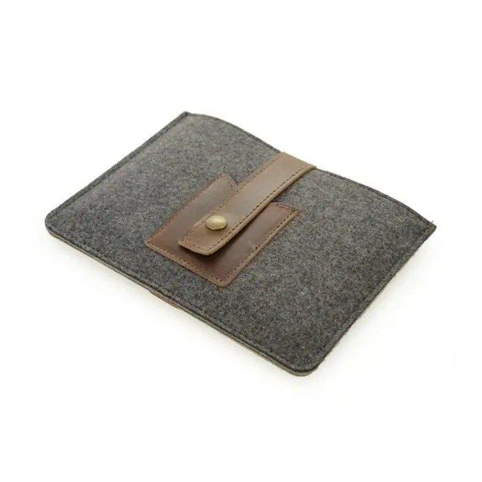 Leather and Wool Mini iPad Sleeve