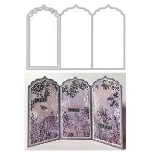 Vintage Frame Metal Cutting Dies Set, Decorative Embossing Templates for Scrapbooking, DIY Albums, Card Making, Paper Crafts, 3 Pieces