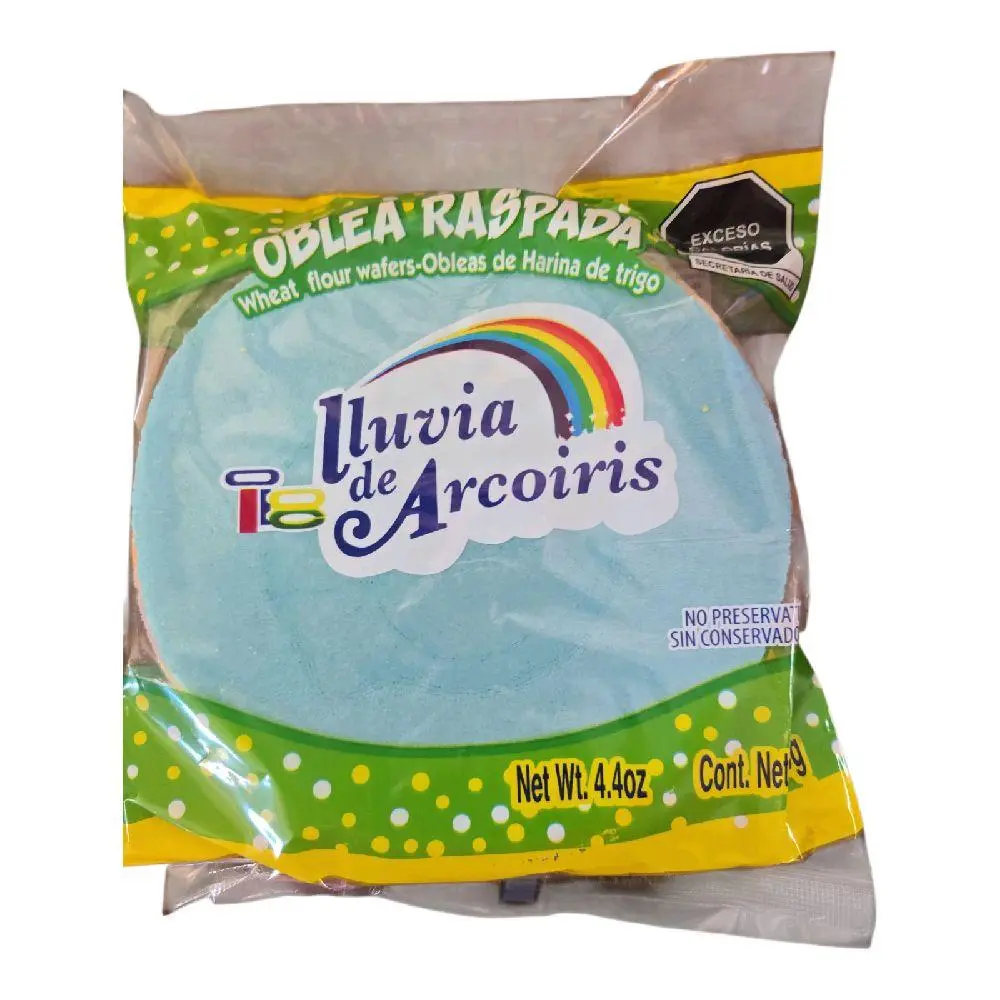 Arcoiris Oblea Raspada Wheat Flour Wafers 4.4 oz 9 Pieces No Preservatives Traditional Mexican Treat Sugar Snack