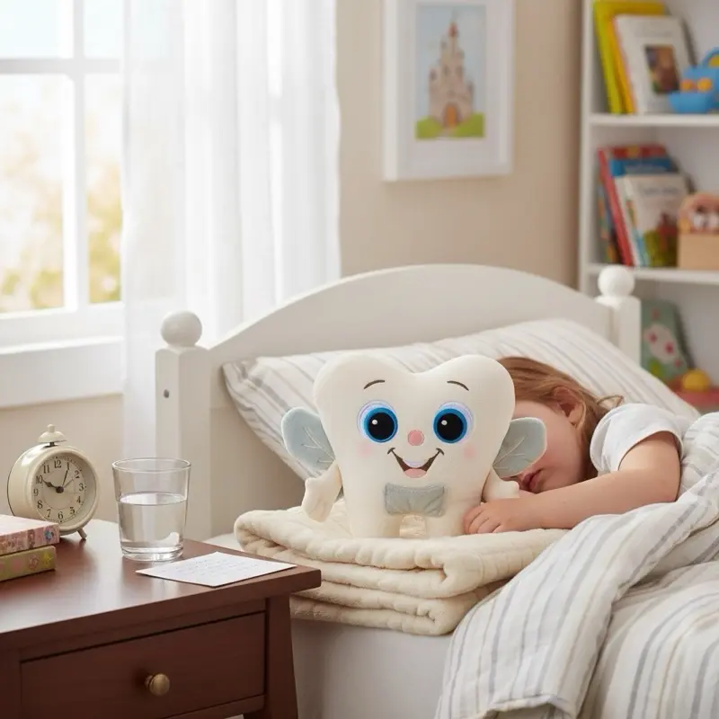 The Fairy’s Helper Plushie Helper - Adorable Tooth-Shaped Plush Toy for Kids - Perfect for dental visits, bedtime, Hugging and Playtime Stuffed Animal