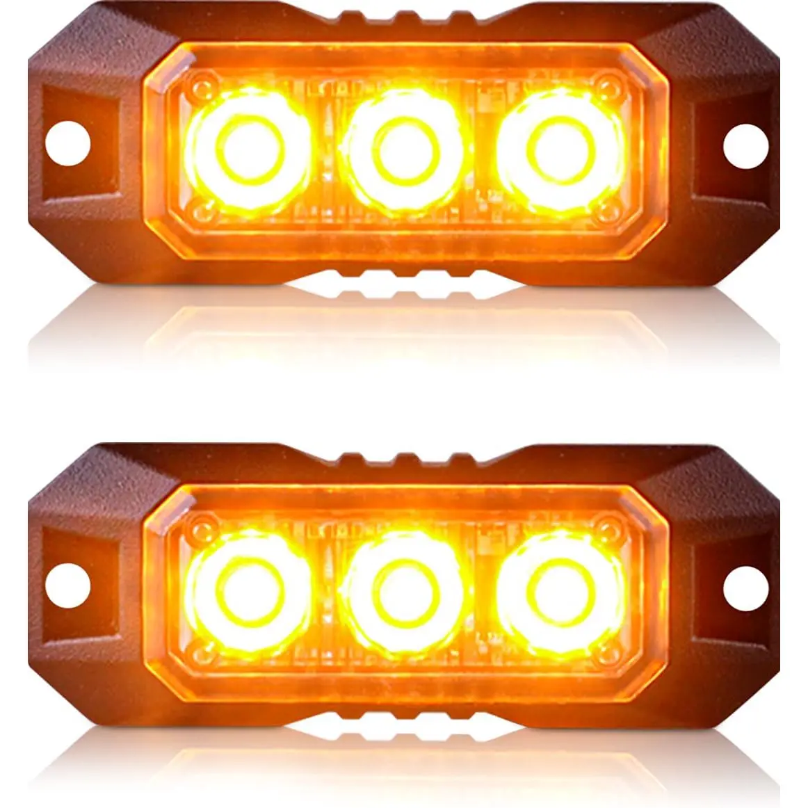 2PCS 3-LED Amber  for Trucks, LED  Grille Light