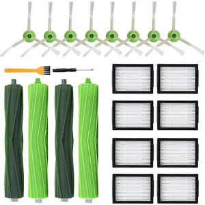 22 Pieces Replacement Parts Accessories Compatible for iRobot Roomba i3 i3+ i7 i7+ i4 i6 i6+i8 i8+/Plus E5 E6 E7 J7 i5+j5+ I,E &J Series Vacuum Cleaner 2 Set of Roller Brush & 8 Filters & 8 Side Brushes & 1 Cleaning Brush & 1 Tool Vacuum Kit
