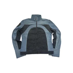 Denim Moto Jacket Rework, Casual Lightweight Fitted Jacket Long Sleeve Zipper Tops