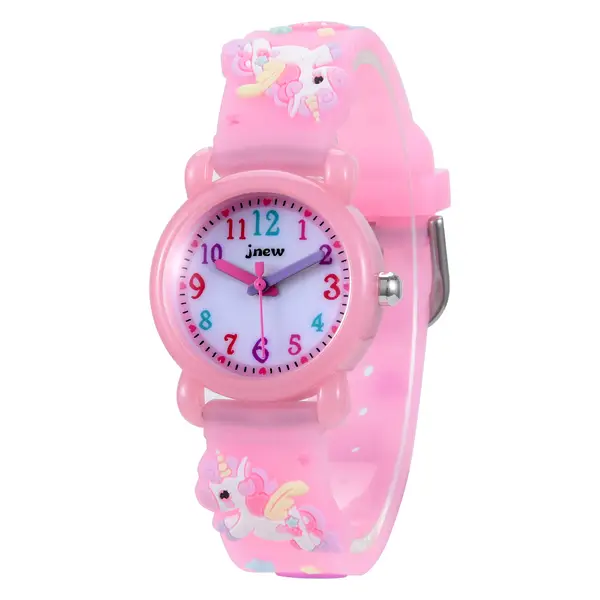 Novelty cartoon unicorn pattern quartz watch Fashionable watch for kids Trendy children watch for gift Exquisite child watch