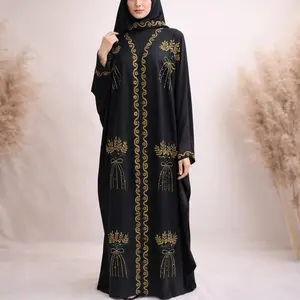 Dubai Butterfly Style Abaya -Black Color with Embroidered Design