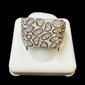 Ali Jewelers Unisex Nugget Ring in 925 Sterling Silver, Textured Statement Band Design, Fashion Jewelry for Youth - 6.8g