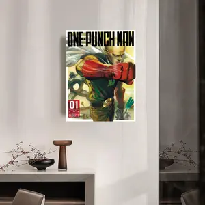 Painting Calligraphy Minimalist Inner Frame Painting Elevate Your Space Light Luxury Inner Frame S-Saitama Decor Create a Premium Home Vibe Man No Drilling Needed Easy to Hang HD Art O-One-Punch Inner Frame