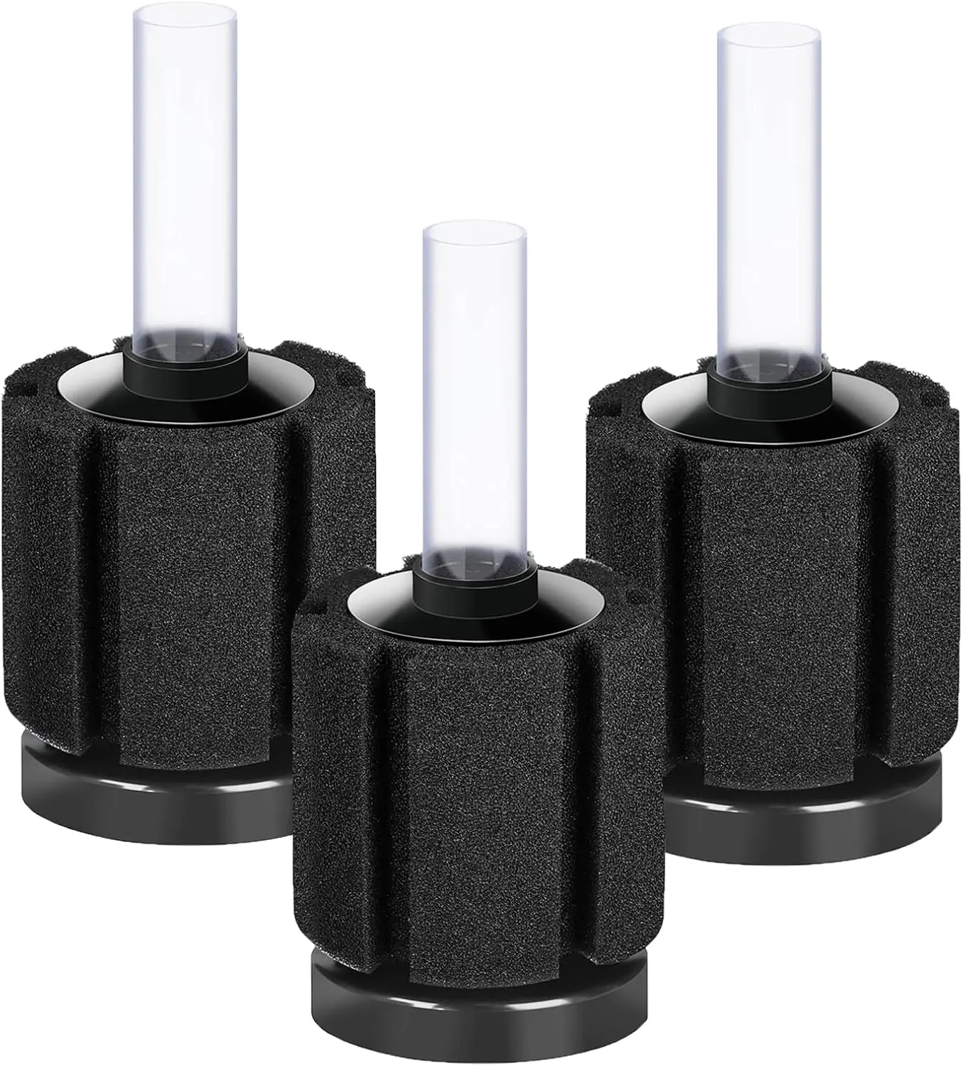 3-Pack Aquarium Bio Sponge Filter for Breeding Fry, Betta, Nano Fish Tanks (Small, Up to 10Gal)