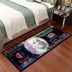 Dollar Banknote Pattern Washable Carpet, 1 Count Non-slip Soft Floor Mat, Decorative Rugs for Home Living Room Bedroom Study Room